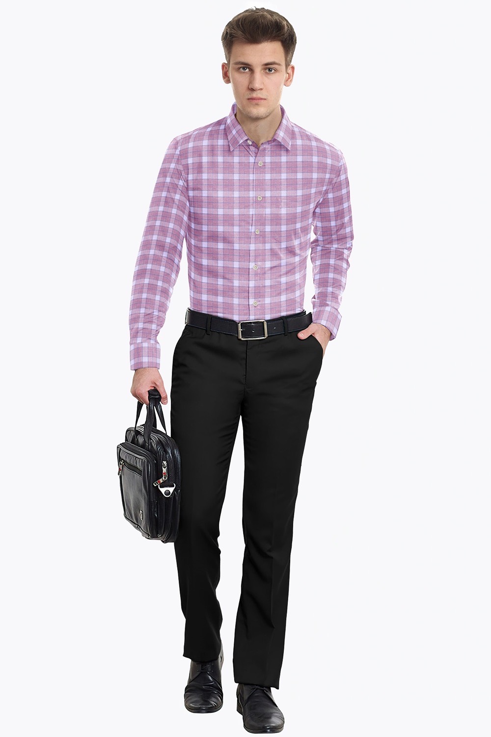 sri kumaran stores men perri alley violet checker full sleeve shirt 1