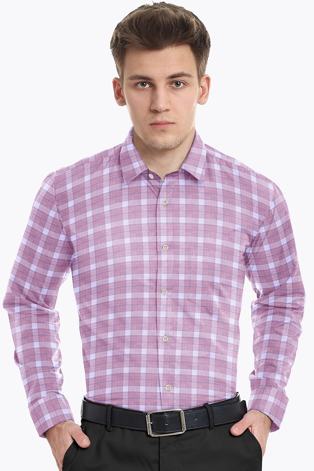 sri kumaran stores men perri alley violet checker full sleeve shirt 2