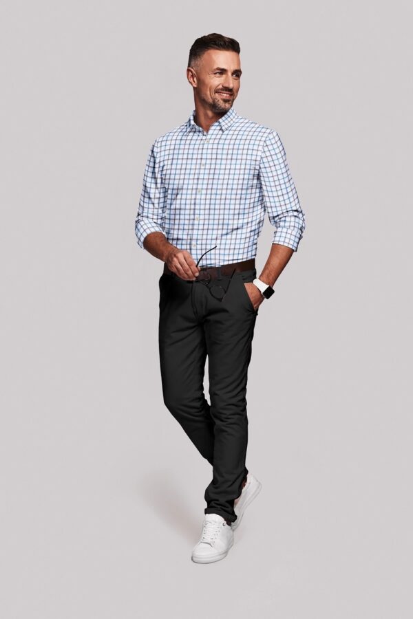 sri kumaran stores men perri alley white and blue checker full sleeve shirt 3