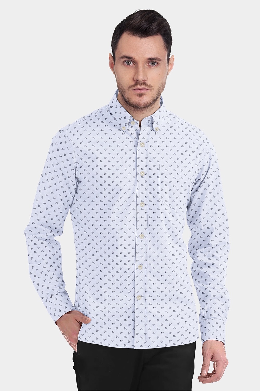 sri kumaran stores men perri alley white design full sleeve shirt 2