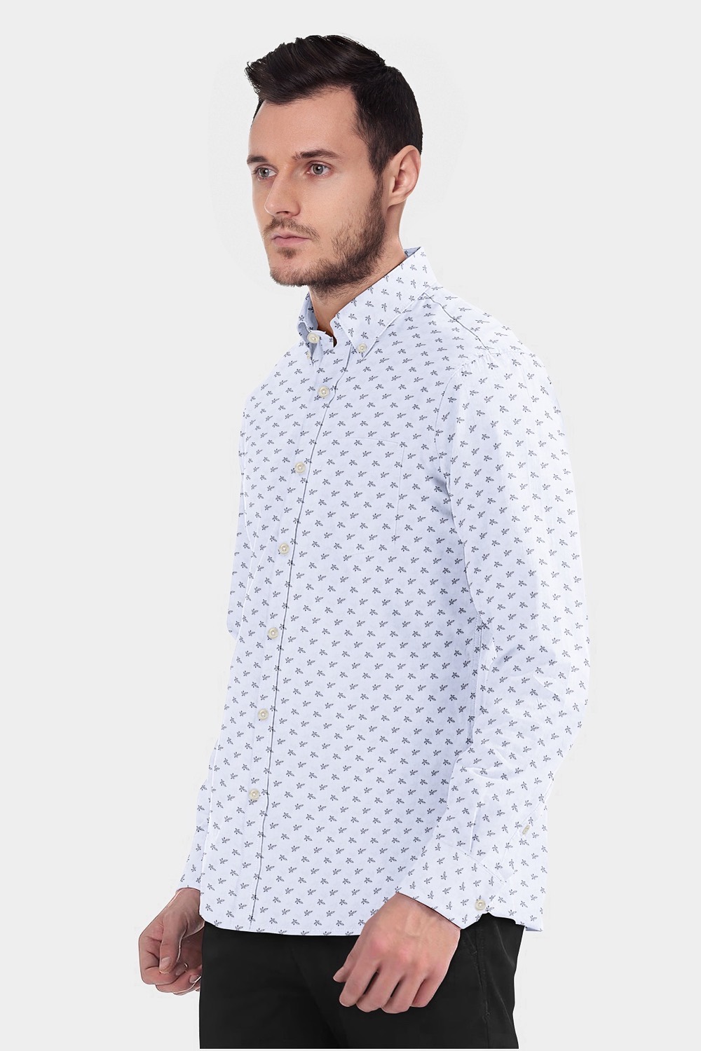 sri kumaran stores men perri alley white design full sleeve shirt 3