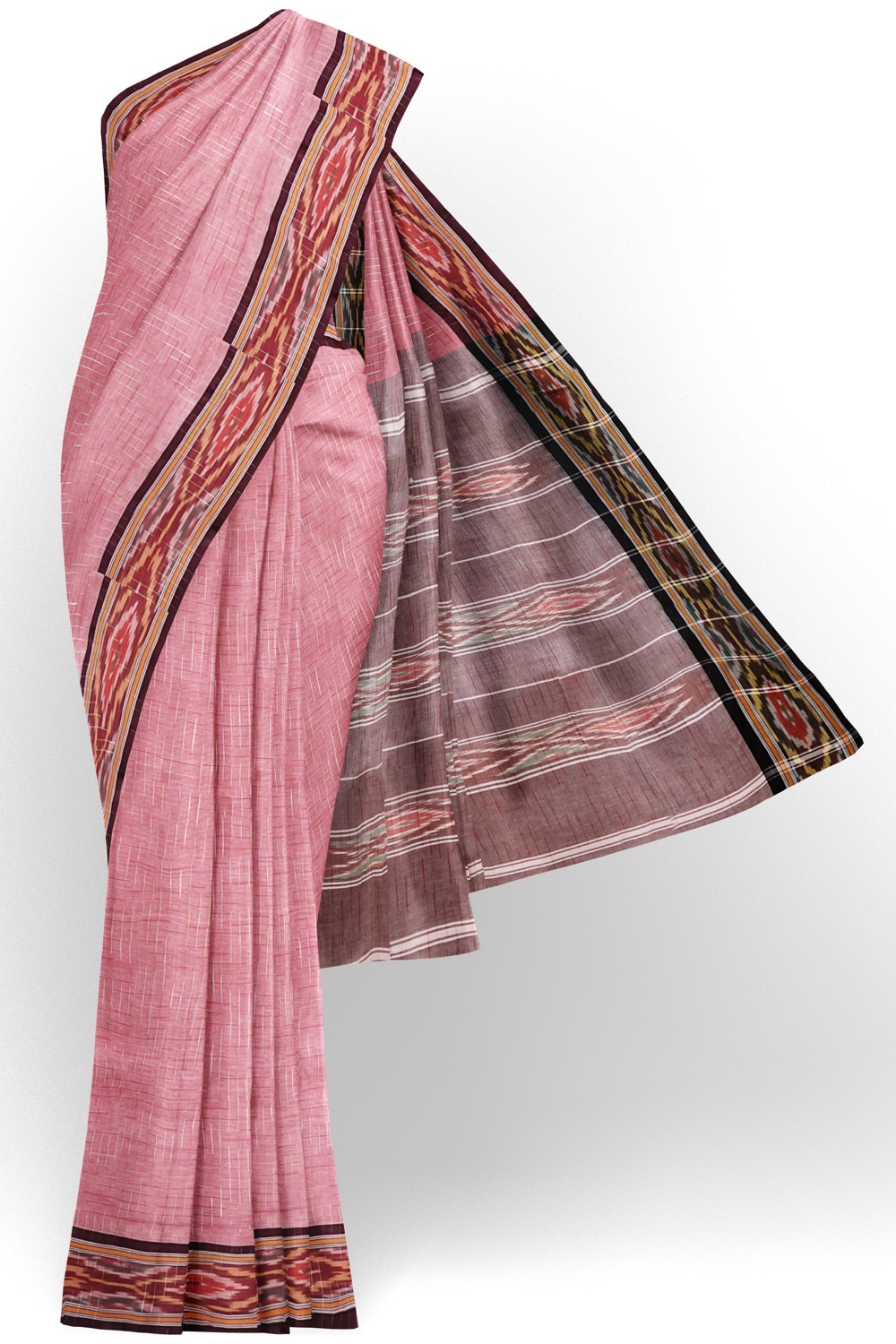 sri kumaran stores 102022 pochampalli cotton baby pink saree with baby pink border 1 1