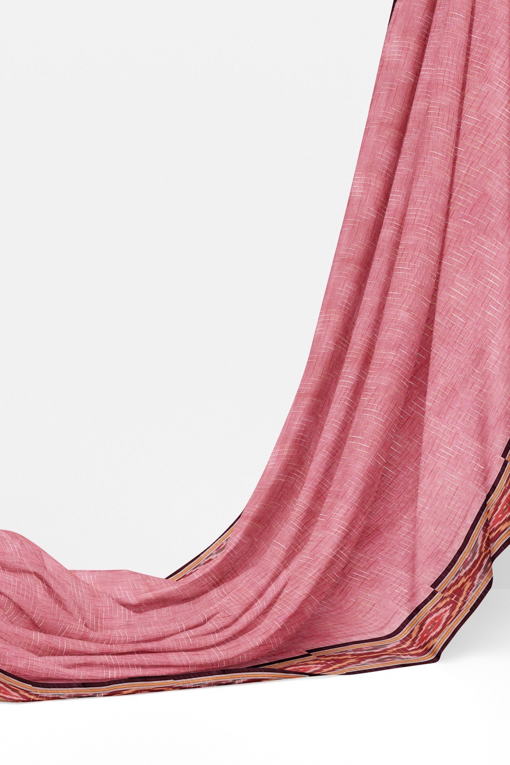 sri kumaran stores 102022 pochampalli cotton baby pink saree with baby pink border 1 3