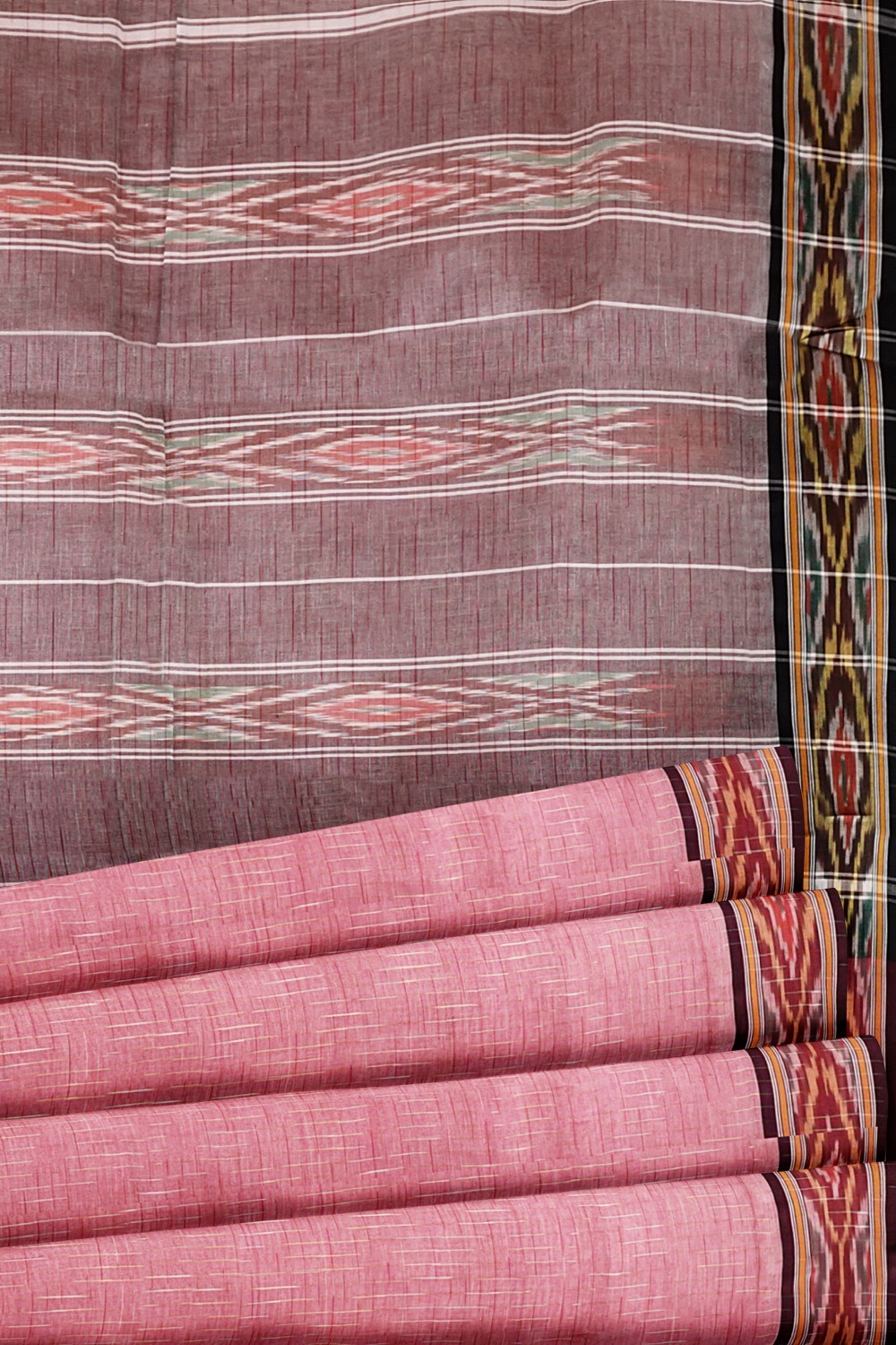 sri kumaran stores 102022 pochampalli cotton baby pink saree with baby pink border 1 4