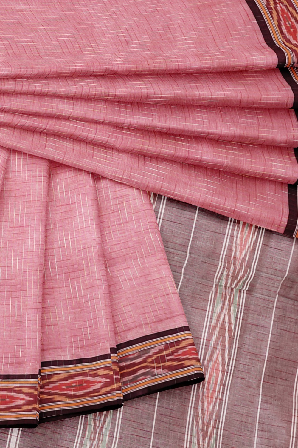 sri kumaran stores 102022 pochampalli cotton baby pink saree with baby pink border 1 5