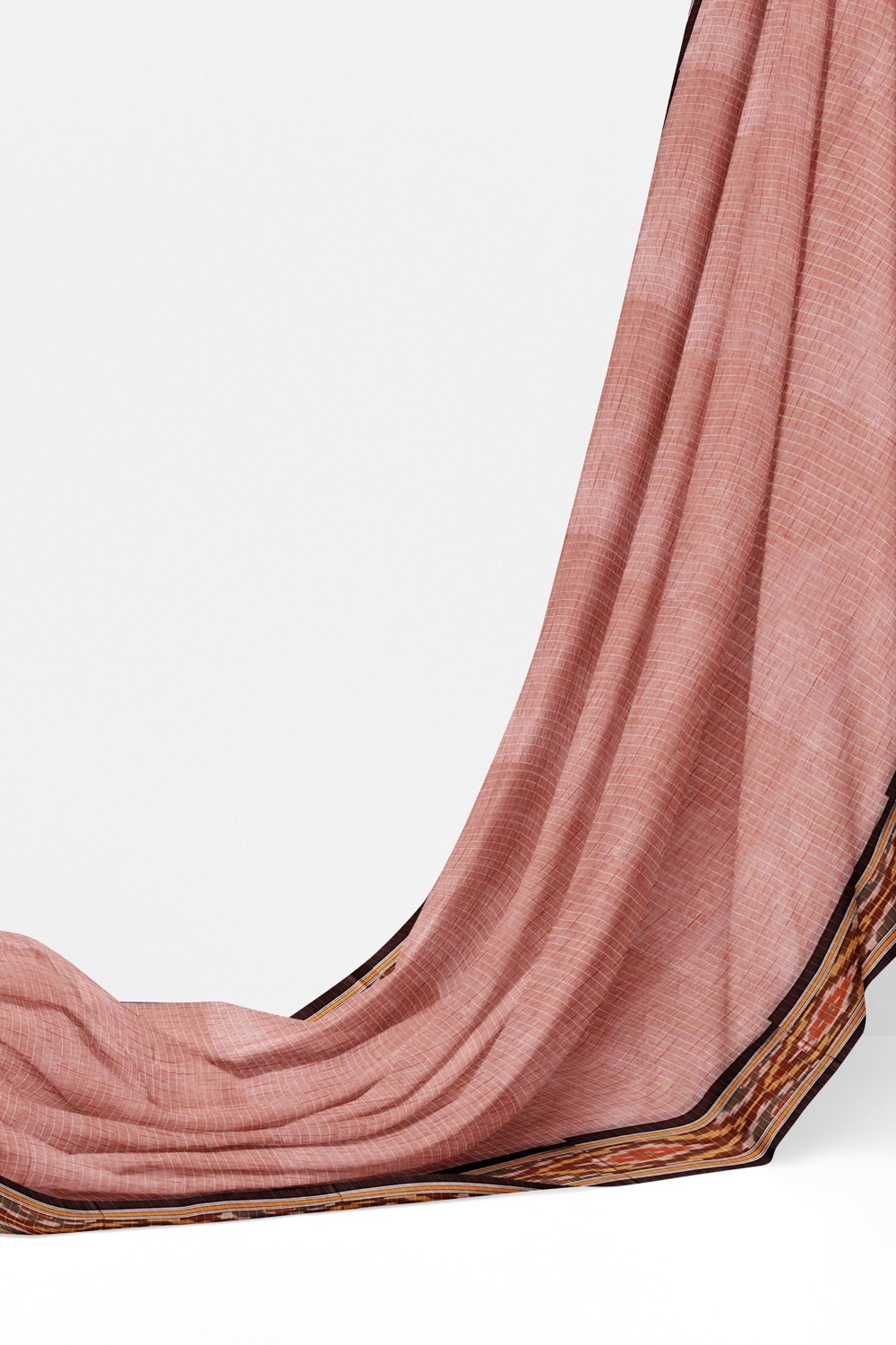 sri kumaran stores 102022 pochampalli cotton baby pink saree with black border 1 3