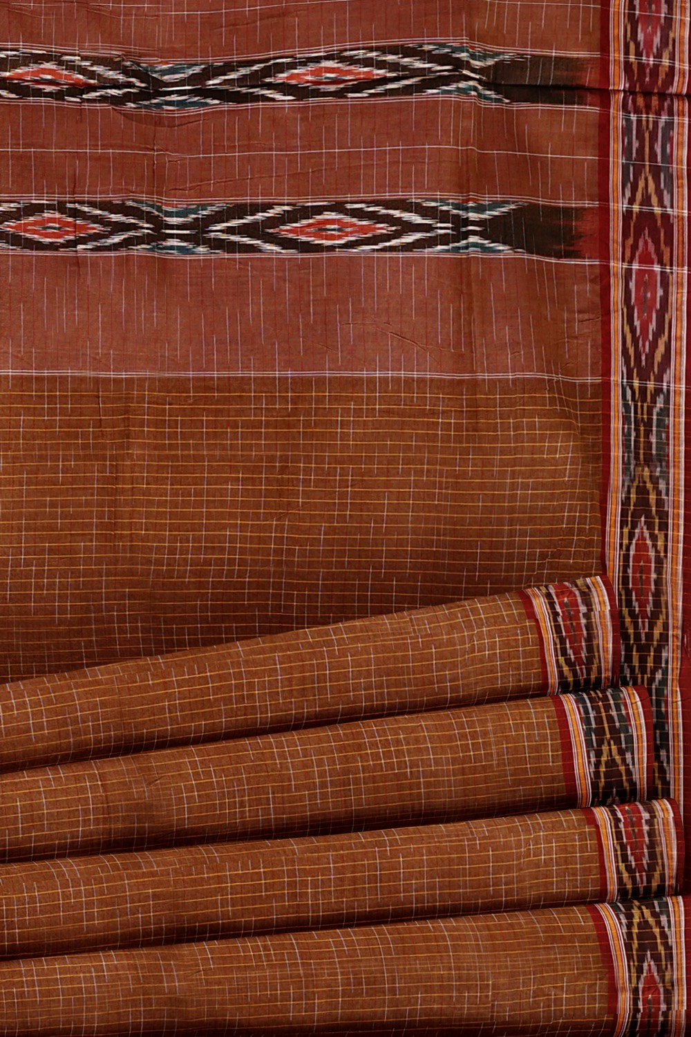 sri kumaran stores 102022 pochampalli cotton brown saree with brown border 1 4