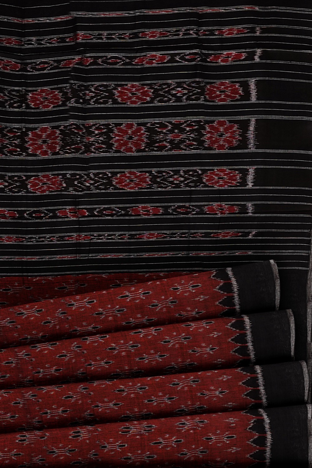 sri kumaran stores 102022 pochampalli cotton dark maroon saree with black border 1 4