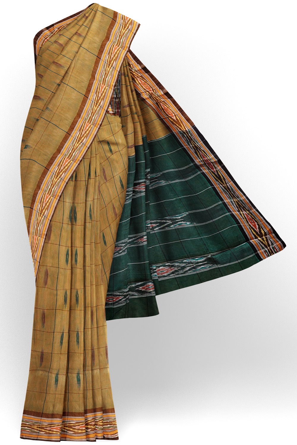 sri kumaran stores 102022 pochampalli cotton muddy brown saree with brown border 1 1