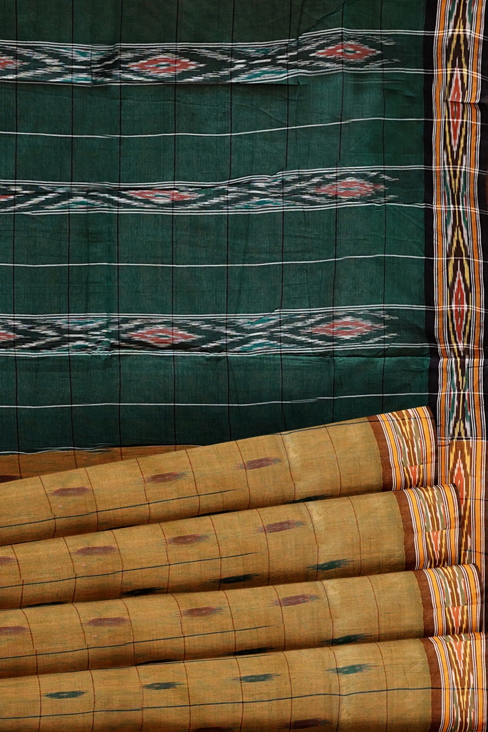 sri kumaran stores 102022 pochampalli cotton muddy brown saree with brown border 1 4