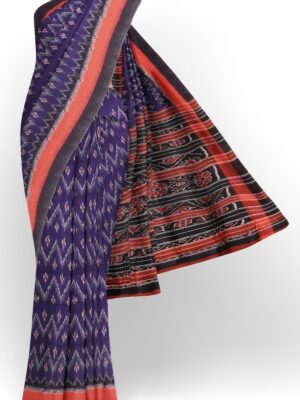 sri kumaran stores 102022 pochampalli cotton purple saree with black border 1 1