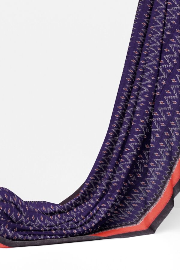 sri kumaran stores 102022 pochampalli cotton purple saree with black border 1 3