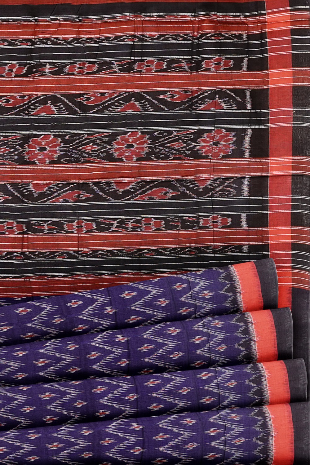 sri kumaran stores 102022 pochampalli cotton purple saree with black border 1 4