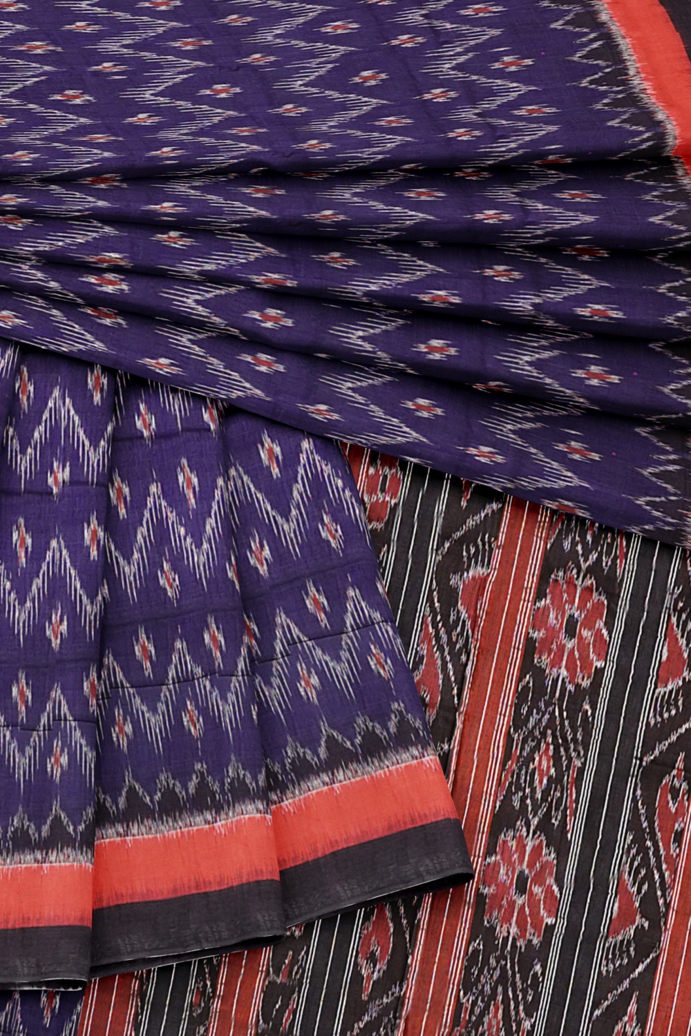 sri kumaran stores 102022 pochampalli cotton purple saree with black border 1 5