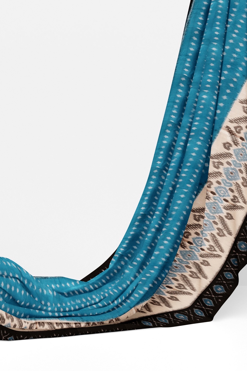 sri kumaran stores 102022 pochampalli cotton sky blue saree with black border 1 3