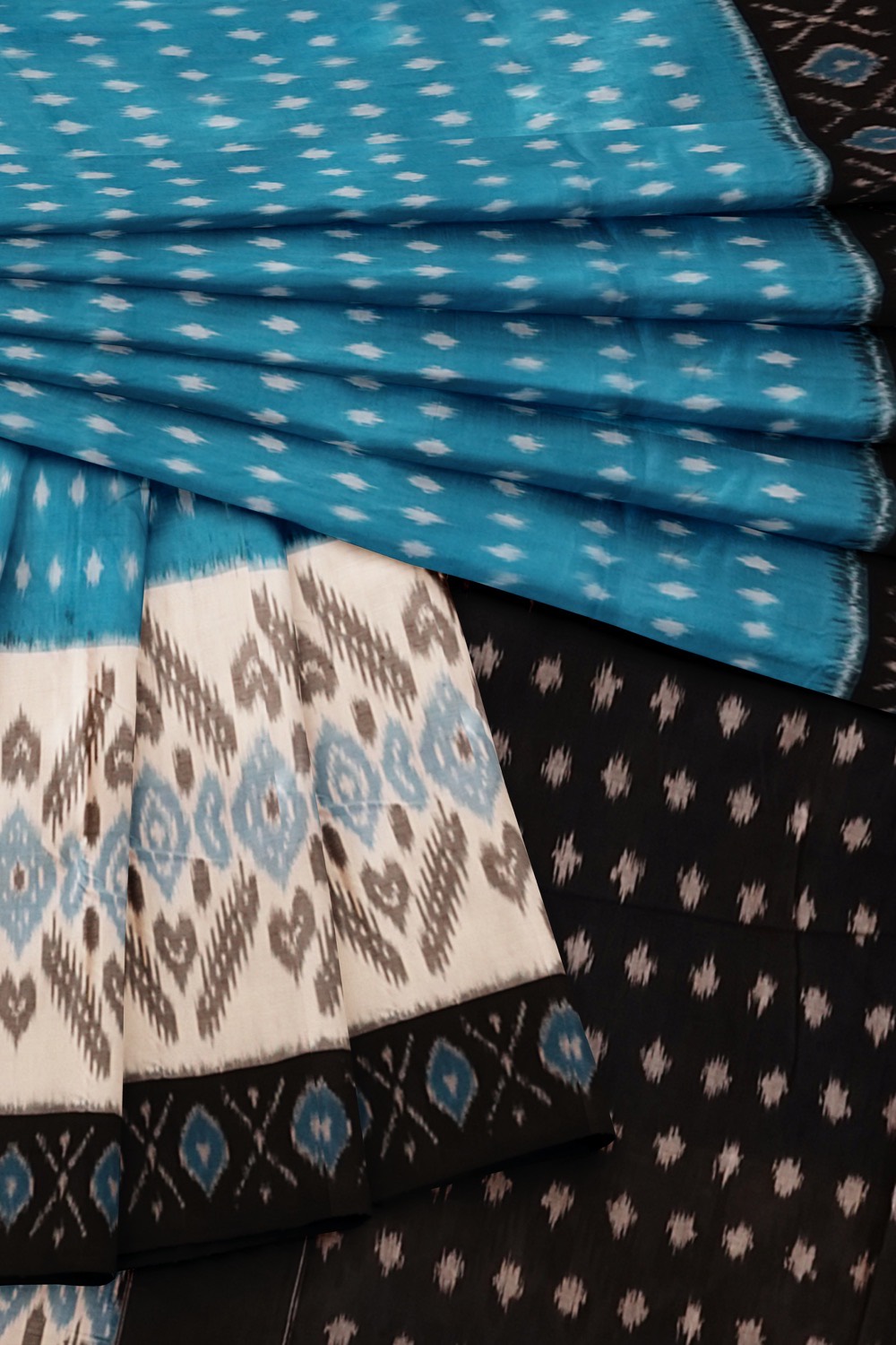 sri kumaran stores 102022 pochampalli cotton sky blue saree with black border 1 5