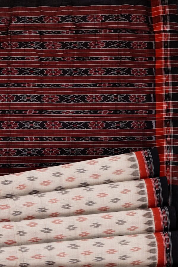 sri kumaran stores 102022 pochampalli cotton white saree with black border 3 4