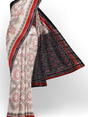 sri kumaran stores 102022 pochampalli cotton white saree with black border 4 1