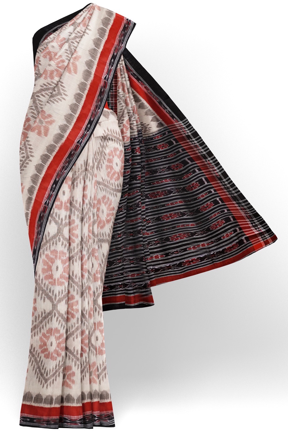 sri kumaran stores 102022 pochampalli cotton white saree with black border 4 1