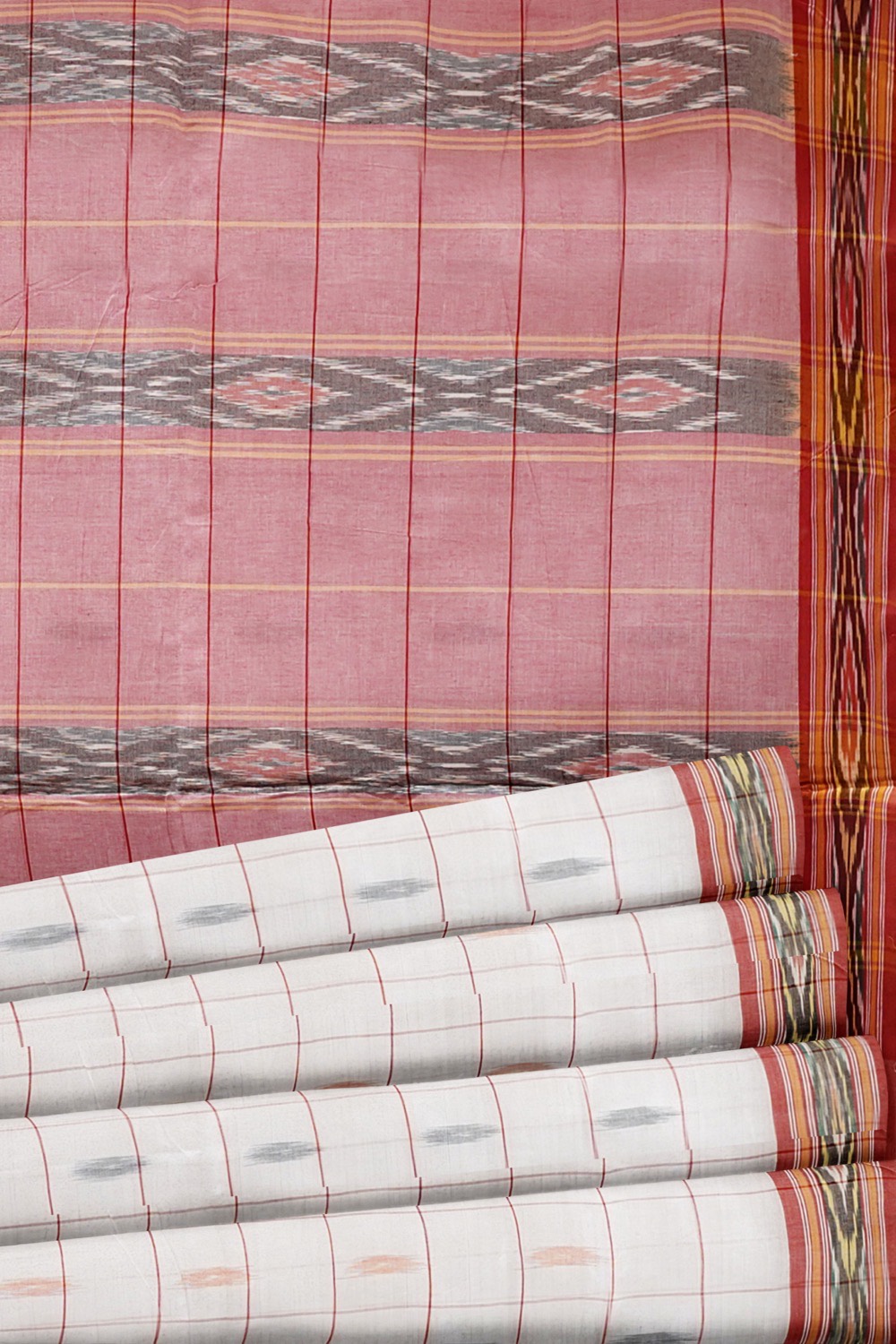 sri kumaran stores 102022 pochampalli cotton white saree with maroon border 1 4