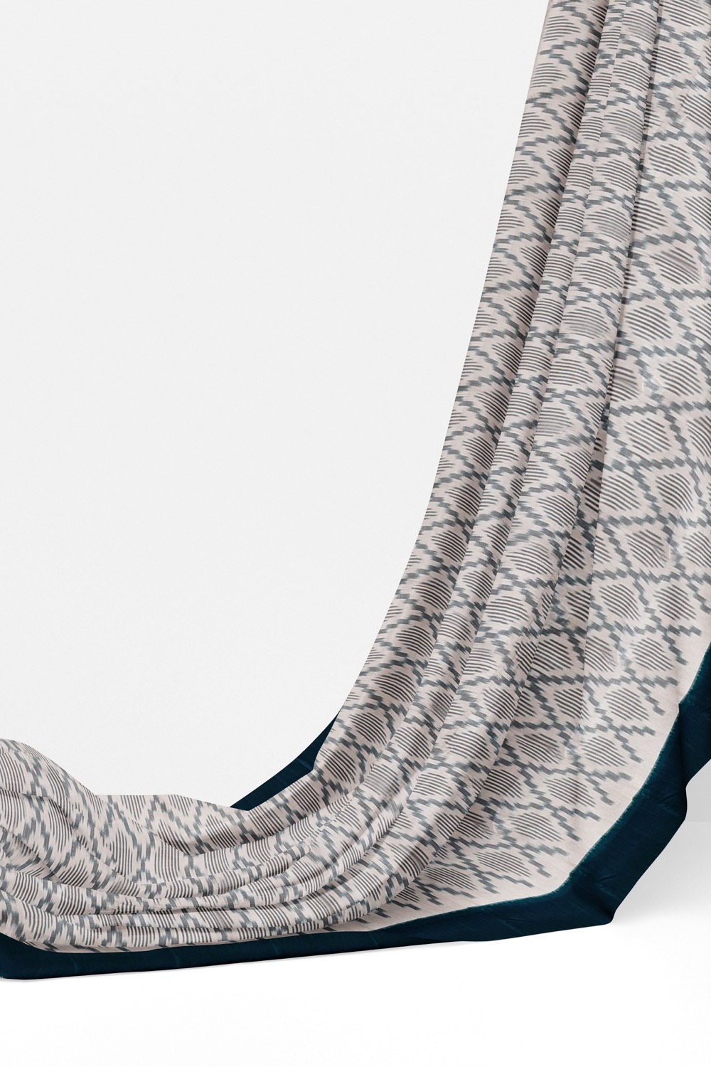 sri kumaran stores 102022 pochampalli cotton white saree with turquoise blue border 1 3