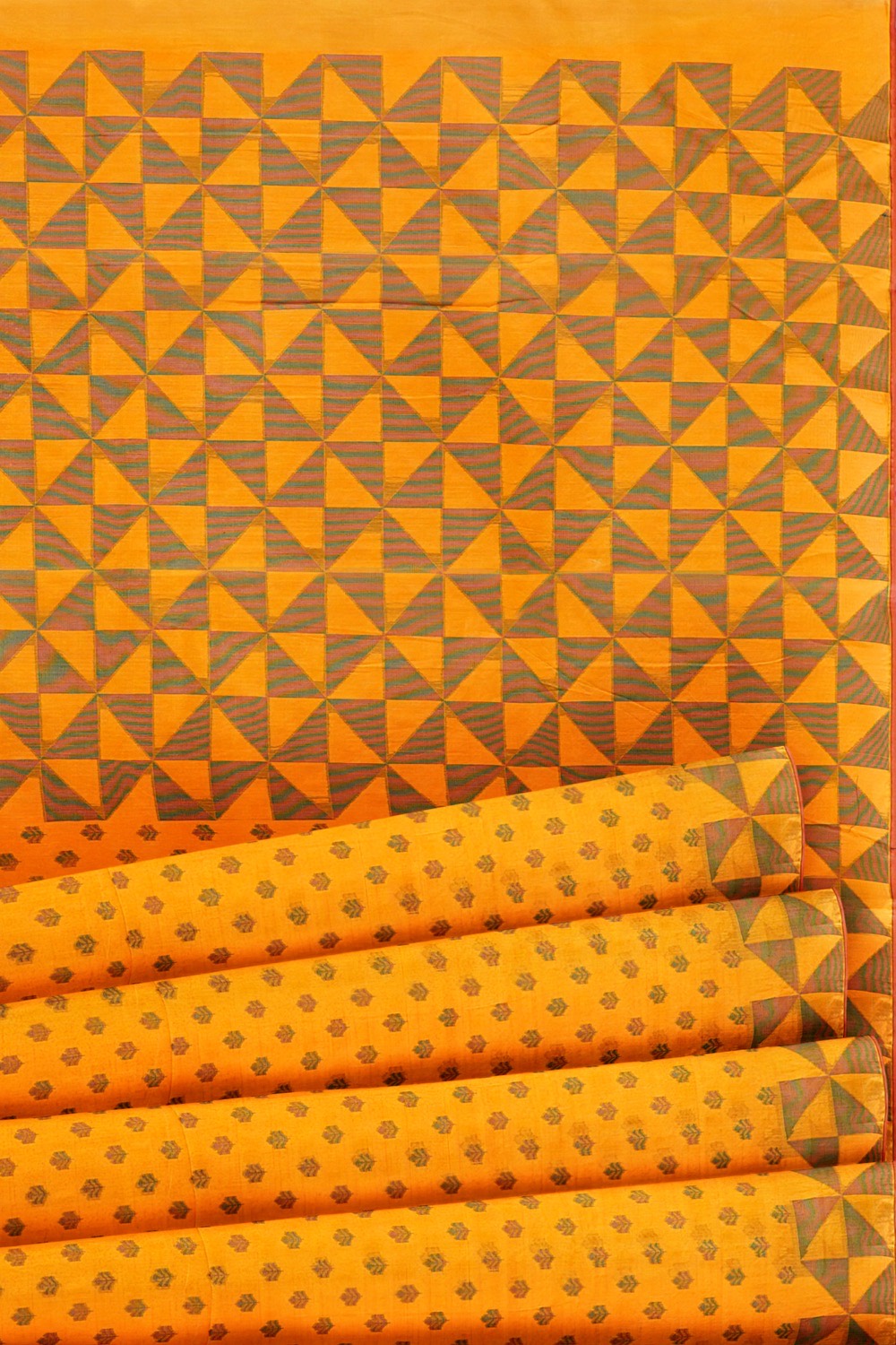 sri kumaran stores 102022 pure cotton bright orange saree with orange border 1 4