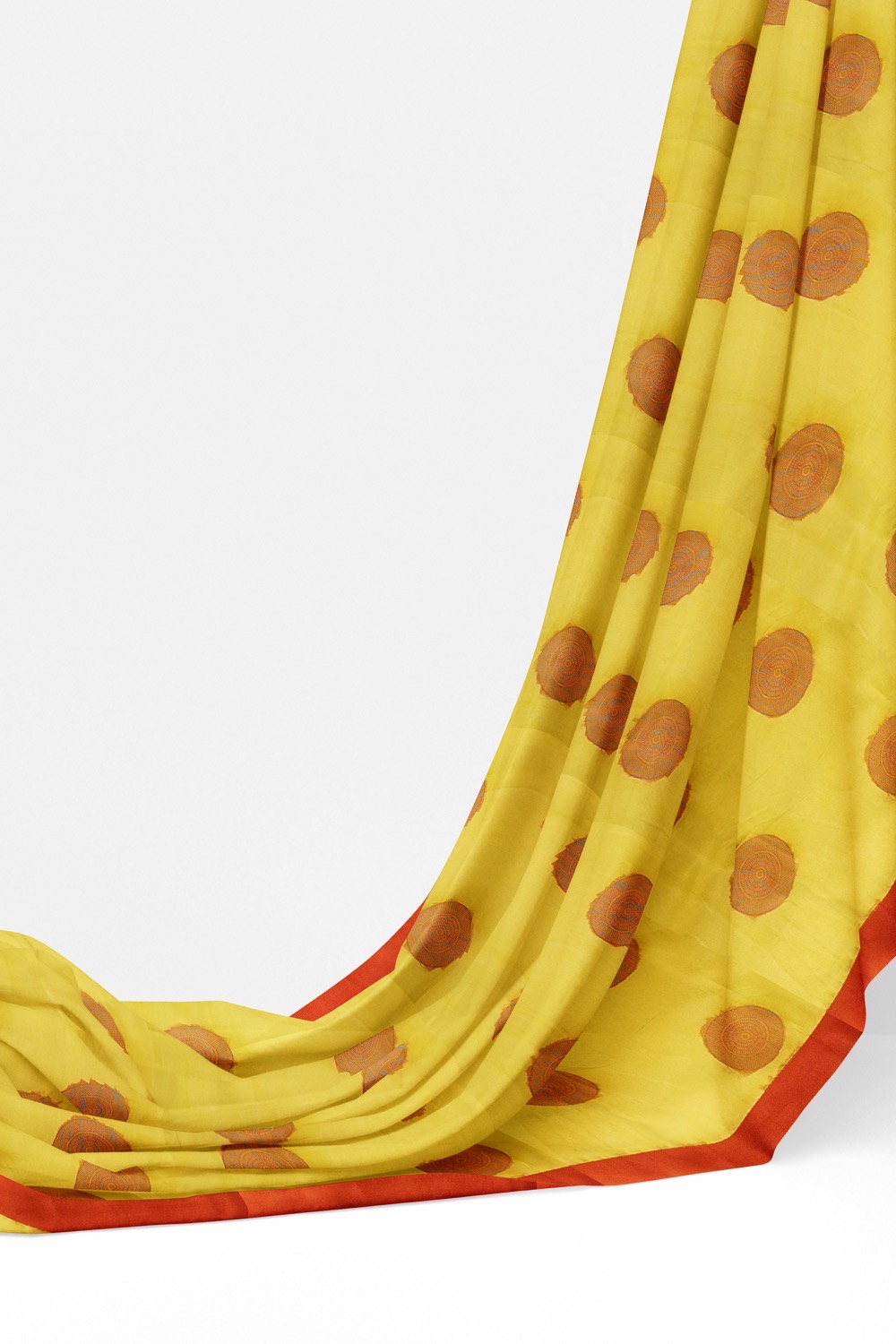 sri kumaran stores 102022 pure cotton bright yellow saree with red border 1 3