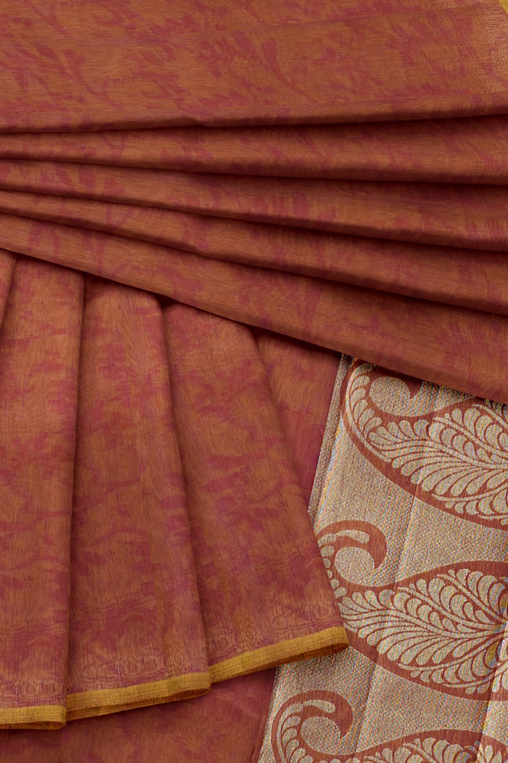 sri kumaran stores 102022 pure cotton brown saree with yellow border 1 5