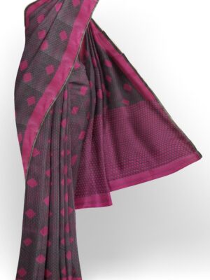 sri kumaran stores 102022 pure cotton dark pink saree with pink border 1 1