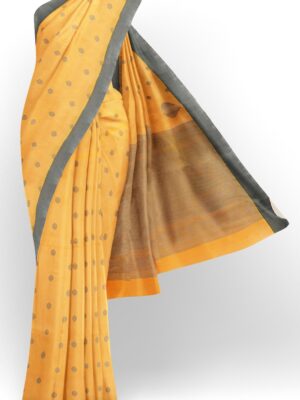 sri kumaran stores 102022 pure cotton faded orange saree with grey border 1 1