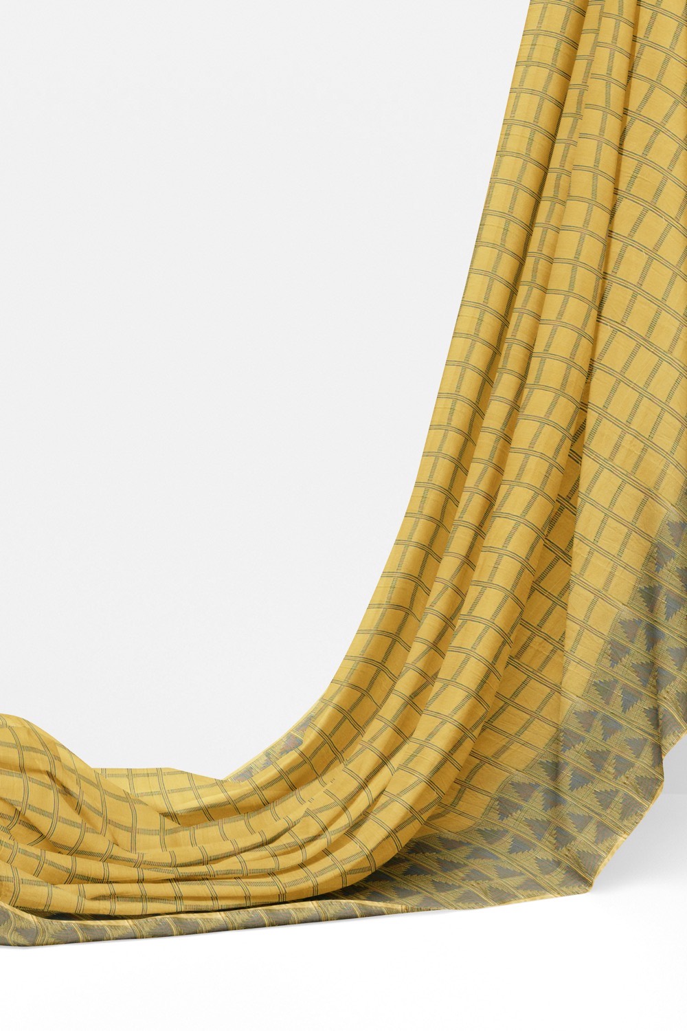 sri kumaran stores 102022 pure cotton faded yellow saree with green border 3