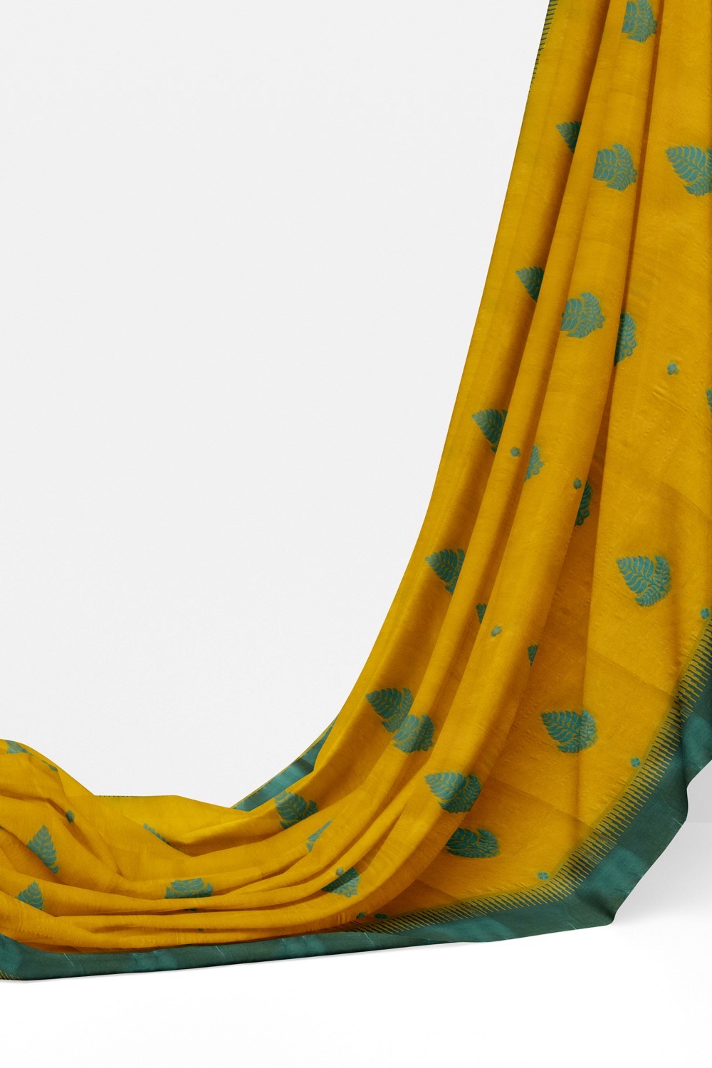 sri kumaran stores 102022 pure cotton faded yellow saree with green border 2 3