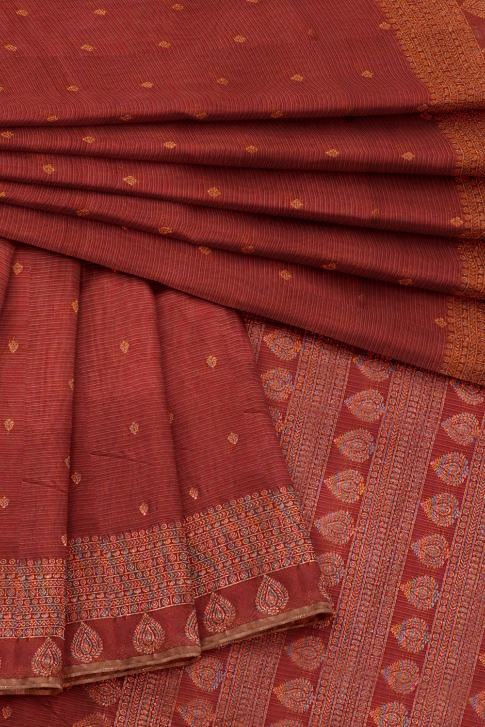 sri kumaran stores 102022 pure cotton golden maroon saree with maroon border 5
