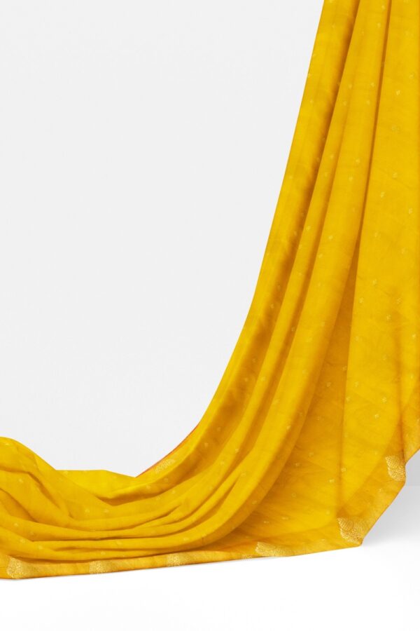 sri kumaran stores 102022 pure cotton golden yellow saree with golden yellow border 1 3
