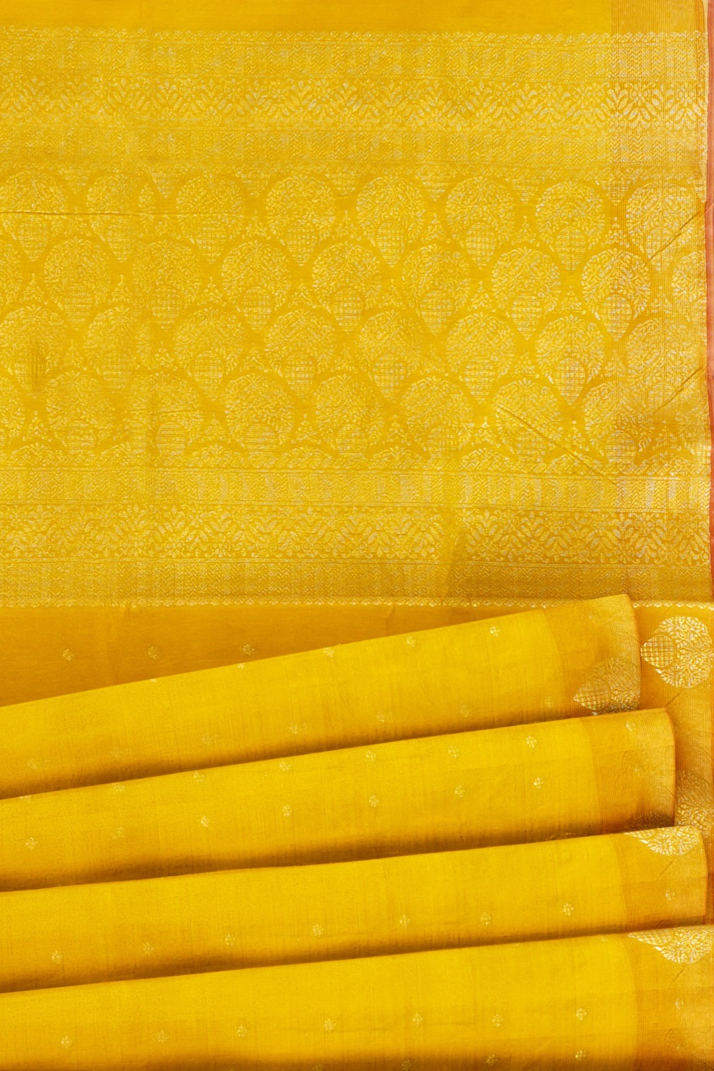 sri kumaran stores 102022 pure cotton golden yellow saree with golden yellow border 1 4