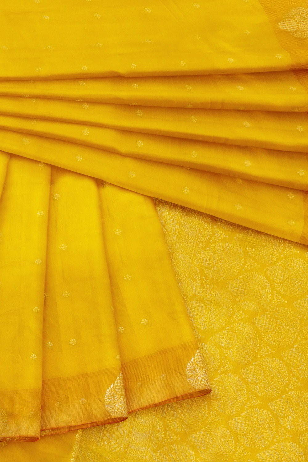 sri kumaran stores 102022 pure cotton golden yellow saree with golden yellow border 1 5