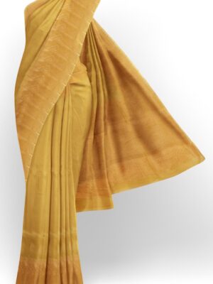 sri kumaran stores 102022 pure cotton golden yellow saree with yellow border 1