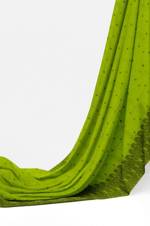 sri kumaran stores 102022 pure cotton green saree with dark green border 1 3