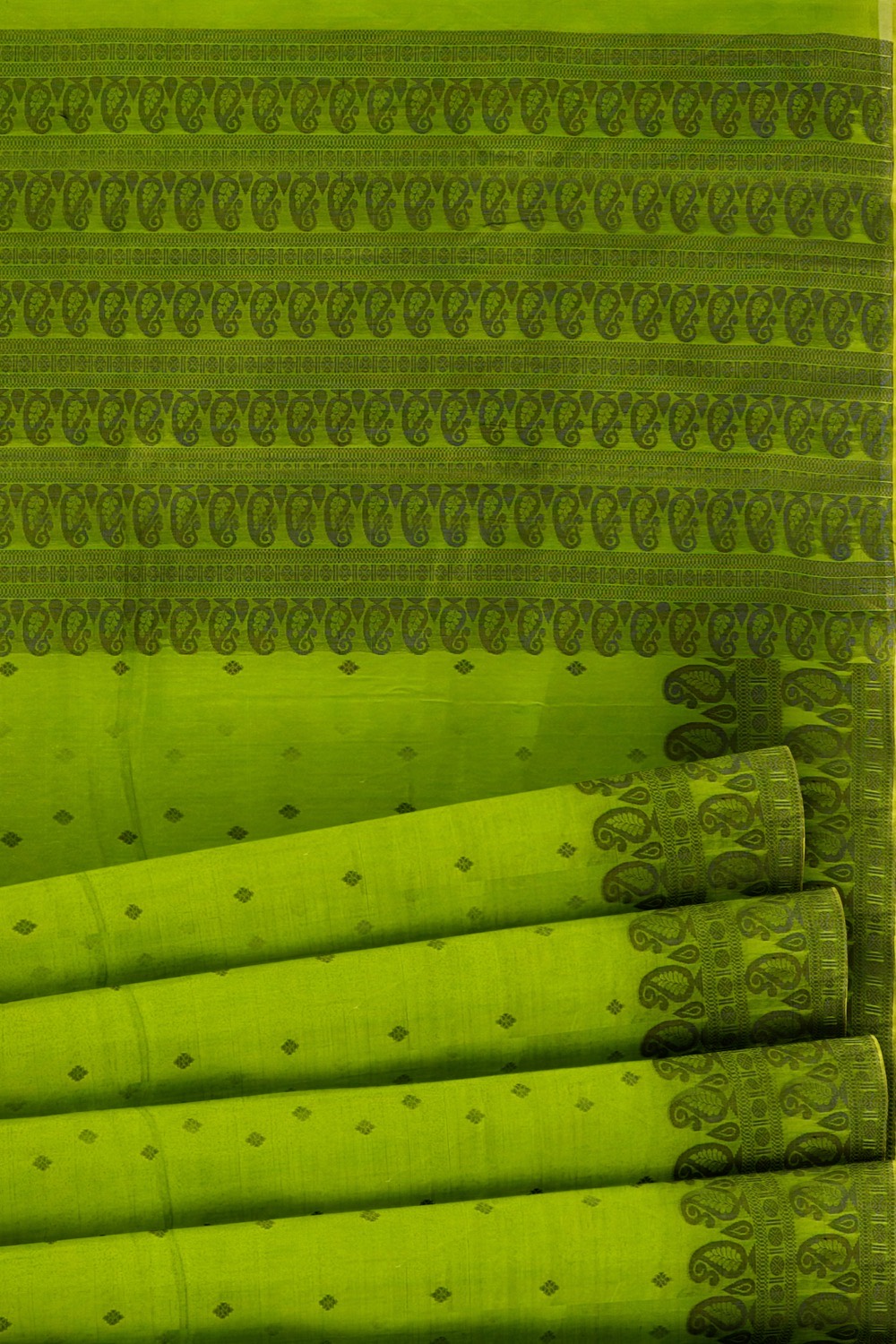 sri kumaran stores 102022 pure cotton green saree with dark green border 1 4