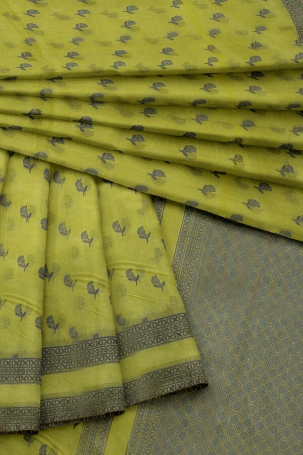 sri kumaran stores 102022 pure cotton green saree with dark green border 2 5