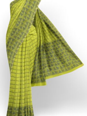 sri kumaran stores 102022 pure cotton green saree with dark green border 3 1