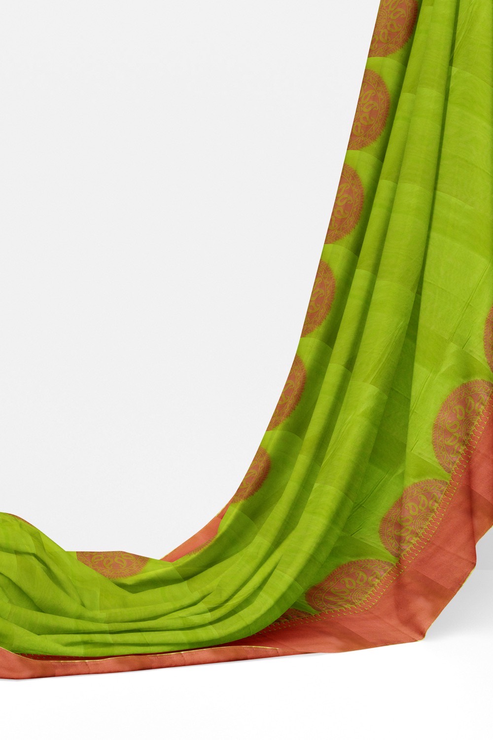 sri kumaran stores 102022 pure cotton green saree with maroon border 1 3