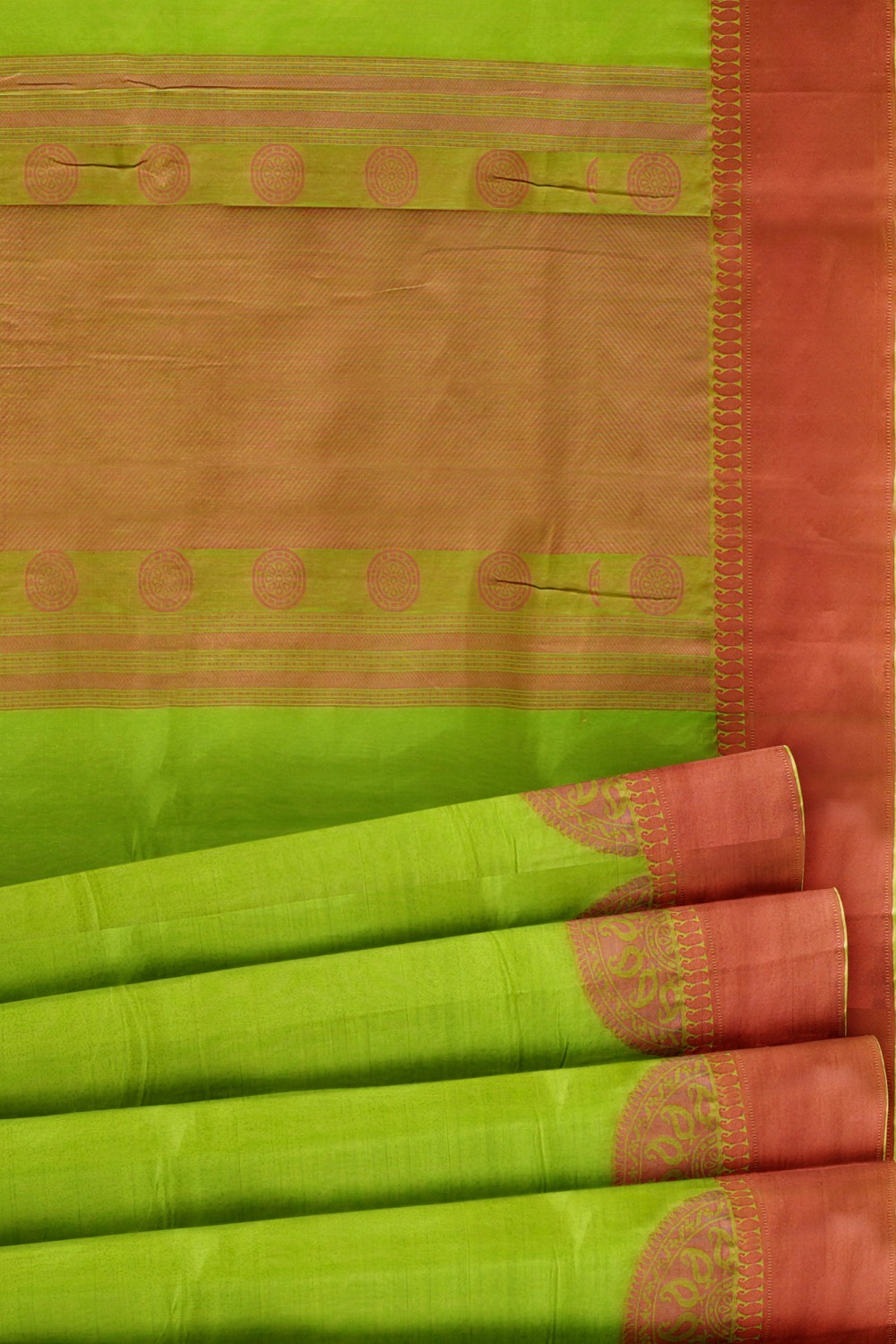 sri kumaran stores 102022 pure cotton green saree with maroon border 1 4