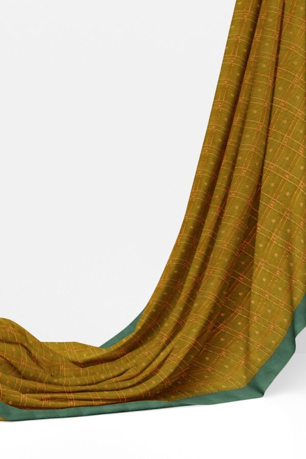 sri kumaran stores 102022 pure cotton green saree with turquoise green border 3