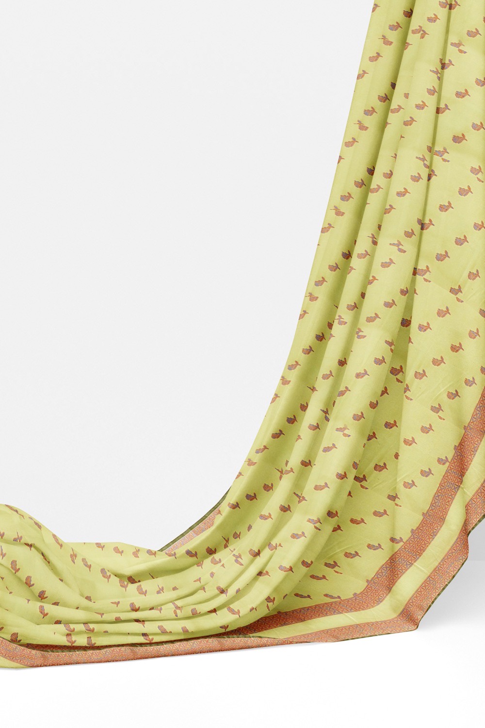 sri kumaran stores 102022 pure cotton light green saree with brown border 1 4