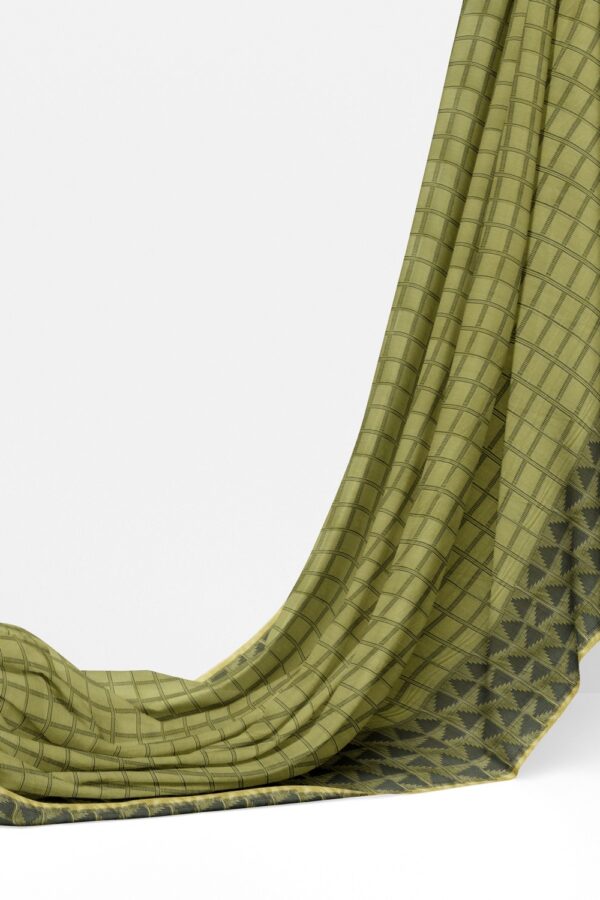 sri kumaran stores 102022 pure cotton light green saree with dark green border 3