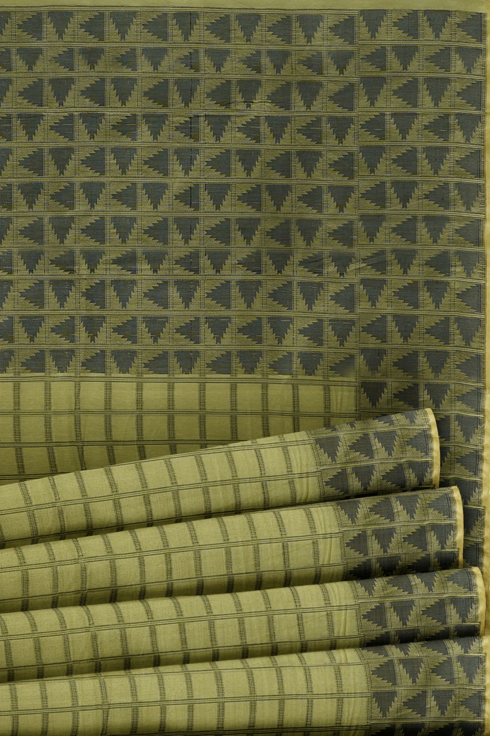 sri kumaran stores 102022 pure cotton light green saree with dark green border 4