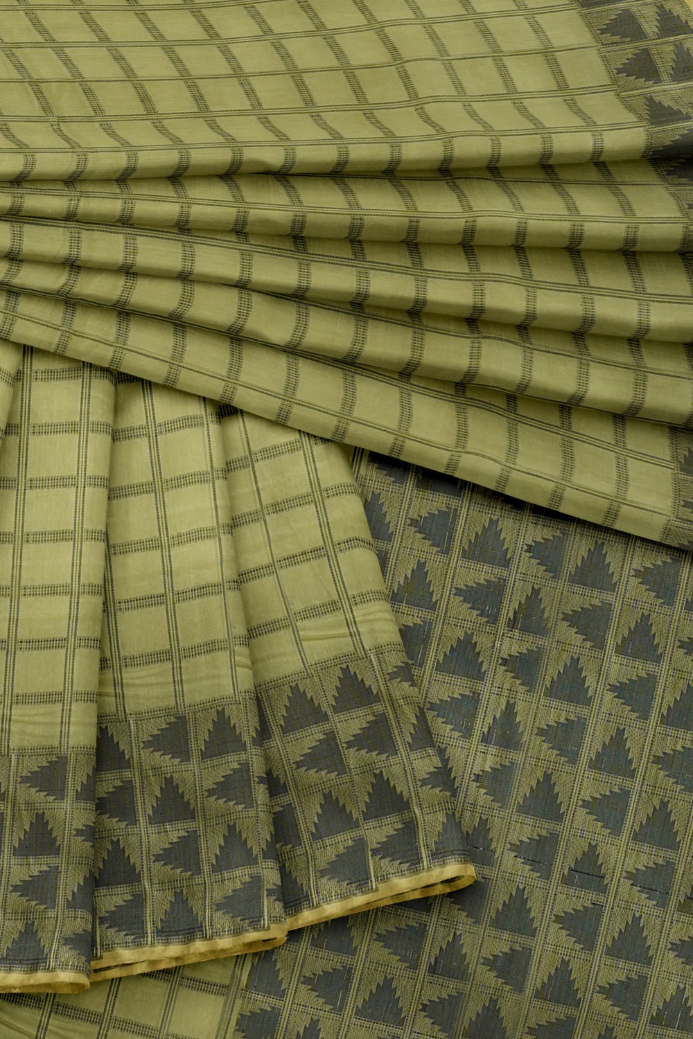 sri kumaran stores 102022 pure cotton light green saree with dark green border 5