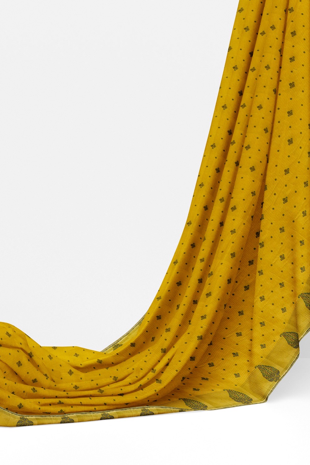 sri kumaran stores 102022 pure cotton mustard yellow saree with yellow border 3