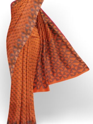 sri kumaran stores 102022 pure cotton orange saree with orange border 1